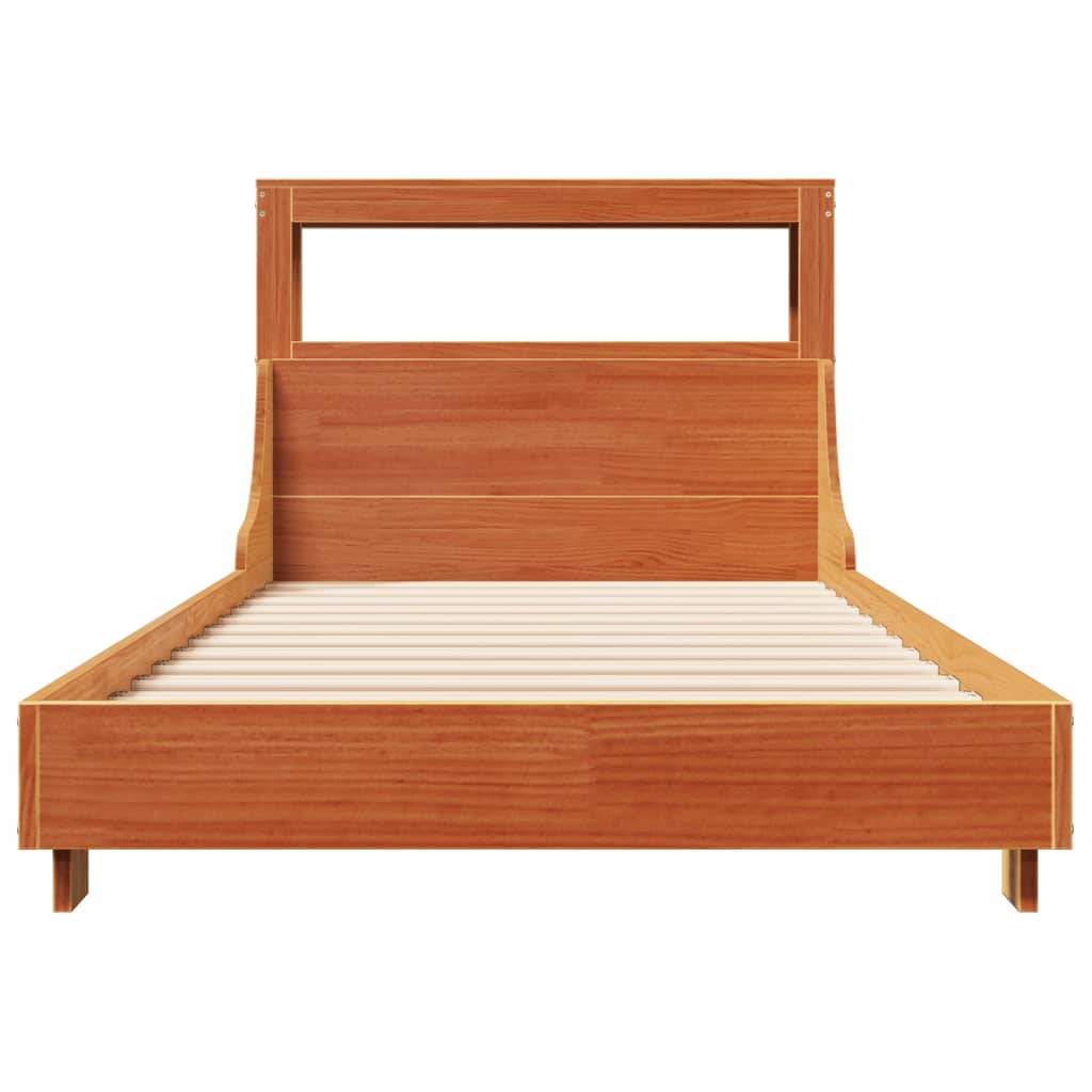 Bed Frame without Mattress Wax Brown 100x200 cm Solid Wood Pine